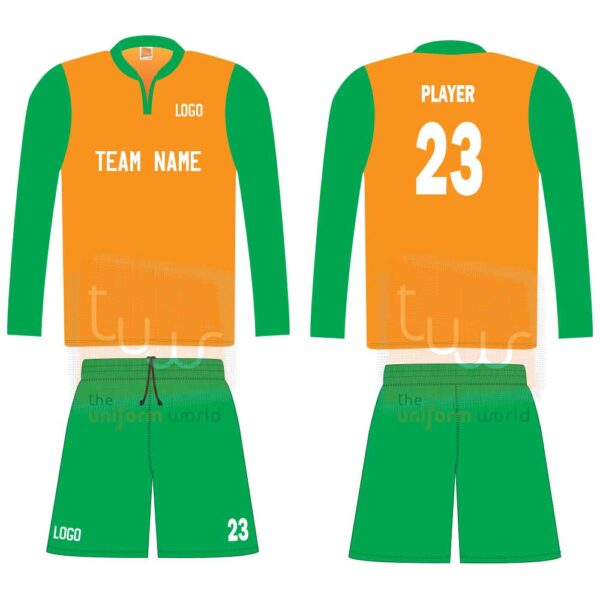 Orange Green Football Jerseys Tailoring manufacturer in dubai uae