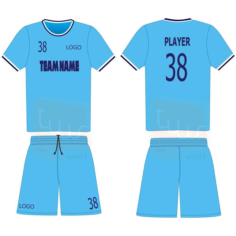 Custom Light Blue Football Jerseys Tailoring Supplier in UAE