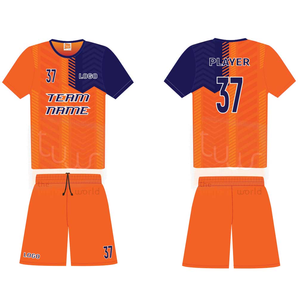 Orange Purple Football Jerseys Uniforms Sublimated