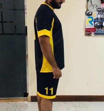 Black Yellow Football Jerseys 3 Uniforms Manufacturer and Supplier based in Dubai Ajman UAE