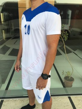 Blue White Football Players Jerseys 1 Uniforms Manufacturer and Supplier based in Dubai Ajman UAE