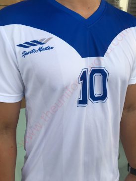 Blue White Football Players Jerseys 3 Uniforms Manufacturer and Supplier based in Dubai Ajman UAE