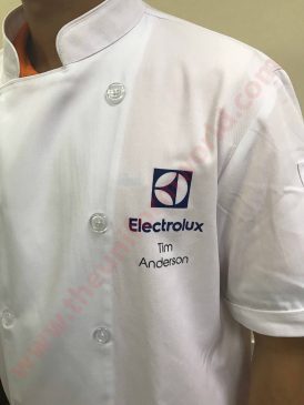 Electrolux White Short Sleeve Chef Jacket 2 Uniforms Manufacturer and Supplier based in Dubai Ajman UAE