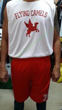 Flying Camels Basketball White Red Jerseys 1 Uniforms Manufacturer and Supplier based in Dubai Ajman UAE
