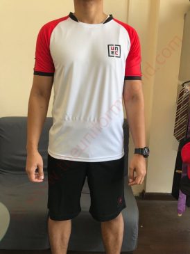 Red White Football Jerseys 3 Uniforms Manufacturer and Supplier based in Dubai Ajman UAE