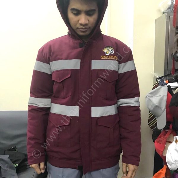 Maroon Hooded Jacket 2 Uniforms Manufacturer and Supplier based in Dubai Ajman UAE