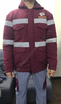 Maroon Hooded Jacket 4 Uniforms Manufacturer and Supplier based in Dubai Ajman UAE