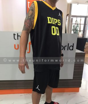 Basketball Jerseys Black Yellow Dips 1 Uniforms Manufacturer and Supplier based in Dubai Ajman UAE