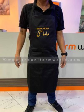 Bib Apron Black Mama Muna 1 Uniforms Manufacturer and Supplier based in Dubai Ajman UAE