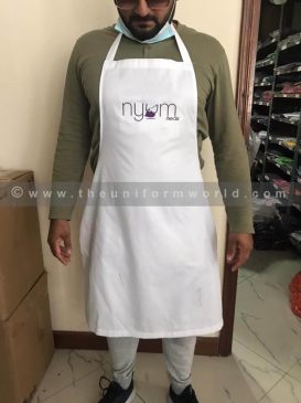 Bib Apron Cotton Twill White Nyum 1 Uniforms Manufacturer and Supplier based in Dubai Ajman UAE