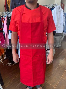 Bib Apron Red Uniforms Manufacturer and Supplier based in Dubai Ajman UAE