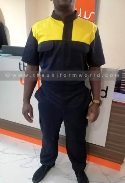 Coverall 1Pc 2Tone Grey Yellow Danat Al Madina 5 Uniforms Manufacturer and Supplier based in Dubai Ajman UAE