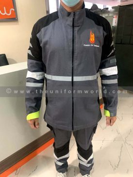 Coverall 2Pc Grey Black 12 Uniforms Manufacturer and Supplier based in Dubai Ajman UAE
