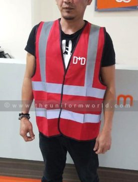 Hi Viz Jacket Red Done Dusted 1 Uniforms Manufacturer and Supplier based in Dubai Ajman UAE