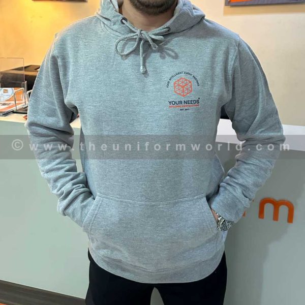 Hooded Jacket Grey Your Needs 3 Uniforms Manufacturer and Supplier based in Dubai Ajman UAE