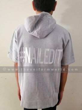 Hooded T Shirt Grey 2 Uniforms Manufacturer and Supplier based in Dubai Ajman UAE