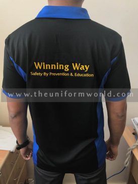 Keyur 2 Tone Black Blue Polo Shirt 1 Uniforms Manufacturer and Supplier based in Dubai Ajman UAE