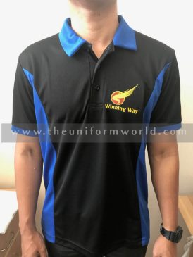 Keyur 2 Tone Black Blue Polo Shirt 2 Uniforms Manufacturer and Supplier based in Dubai Ajman UAE