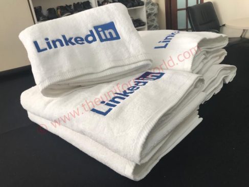 Linkedin White Towel With Emb 3 Uniforms Manufacturer and Supplier based in Dubai Ajman UAE