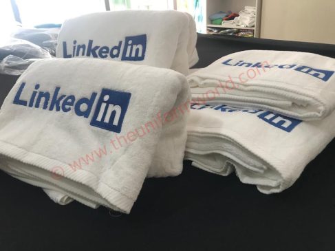 Linkedin White Towel With Emb 5 Uniforms Manufacturer and Supplier based in Dubai Ajman UAE