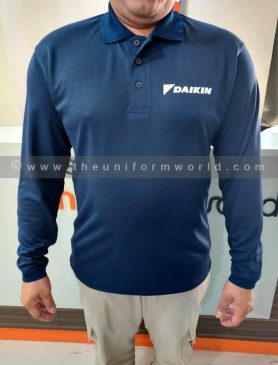 Polo Shirt Drifit Long Sleeve Navy Blue Daikin 3 Uniforms Manufacturer and Supplier based in Dubai Ajman UAE