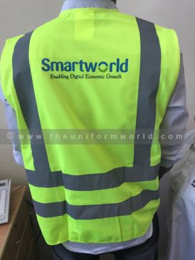 Smartworld Neon Green Safety Vest Printing 1 Uniforms Manufacturer and Supplier based in Dubai Ajman UAE