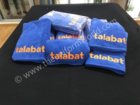 Talabat Blue Towels With Emb 2 Uniforms Manufacturer and Supplier based in Dubai Ajman UAE