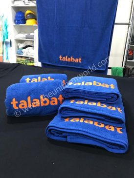 Talabat Blue Towels With Emb 5 Uniforms Manufacturer and Supplier based in Dubai Ajman UAE