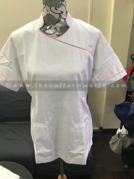 White Piped Scrubs 2 Uniforms Manufacturer and Supplier based in Dubai Ajman UAE