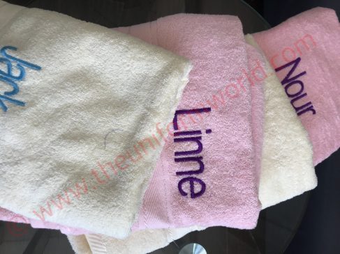 Custom Names On Towels 3 Uniforms Manufacturer and Supplier based in Dubai Ajman UAE