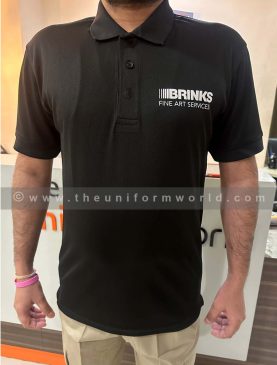 Polo Shirt Drifit Mesh Black Brinks 3 Uniforms Manufacturer and Supplier based in Dubai Ajman UAE