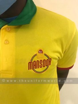 Polo Shirt Drifit Yellow Mansoor Uniforms Manufacturer and Supplier based in Dubai Ajman UAE