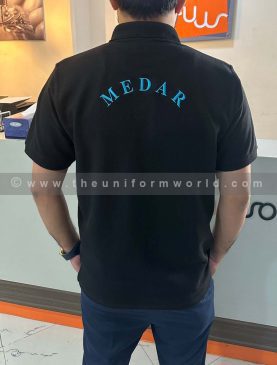 Polo Shirt Honeycomb Black Medan 3 Uniforms Manufacturer and Supplier based in Dubai Ajman UAE