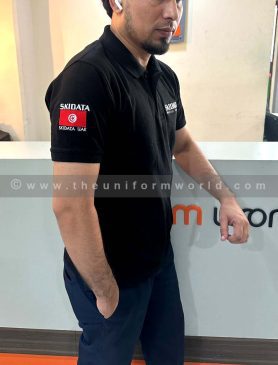 Polo Shirt Honeycomb Black Skidata 3 Uniforms Manufacturer and Supplier based in Dubai Ajman UAE