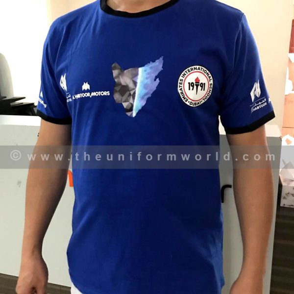 Round Neck T Shrit Drifit Blue Jaguars 3 Uniforms Manufacturer and Supplier based in Dubai Ajman UAE