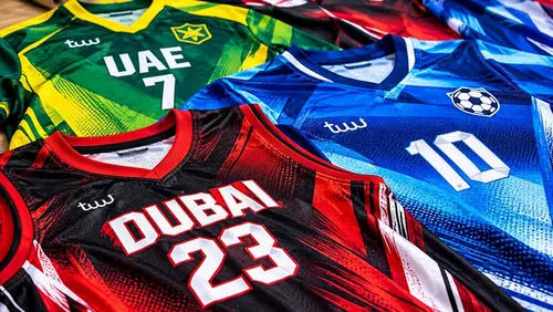 vibrant color sport jerseys sublimation printing in deira dubai uae
